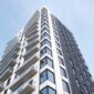 Modern condo building with balconies